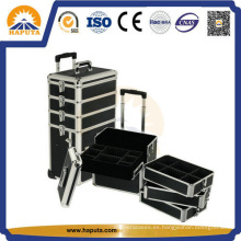 Caja de maquillaje con carrito funcional para salón (HB-3305)